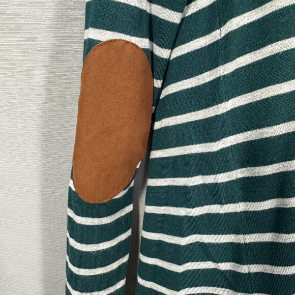 Market & Spruce Sweater Womens Small Cardigan Green Stripe Stretch Knit Open - Picture 8 of 8